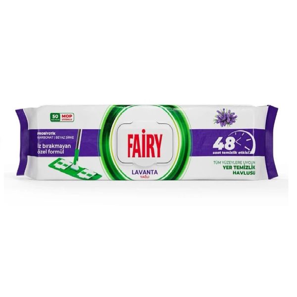دستمال مرطوب مخصوص تی فیری Fairy رایحه لوندر بسته 50 عددی