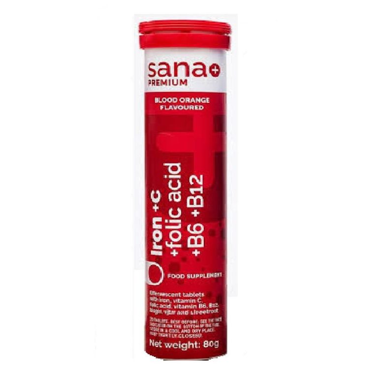 Sana Premium Effervescent Tablets pleasant taste – Iron C Folic Acid B6 B12