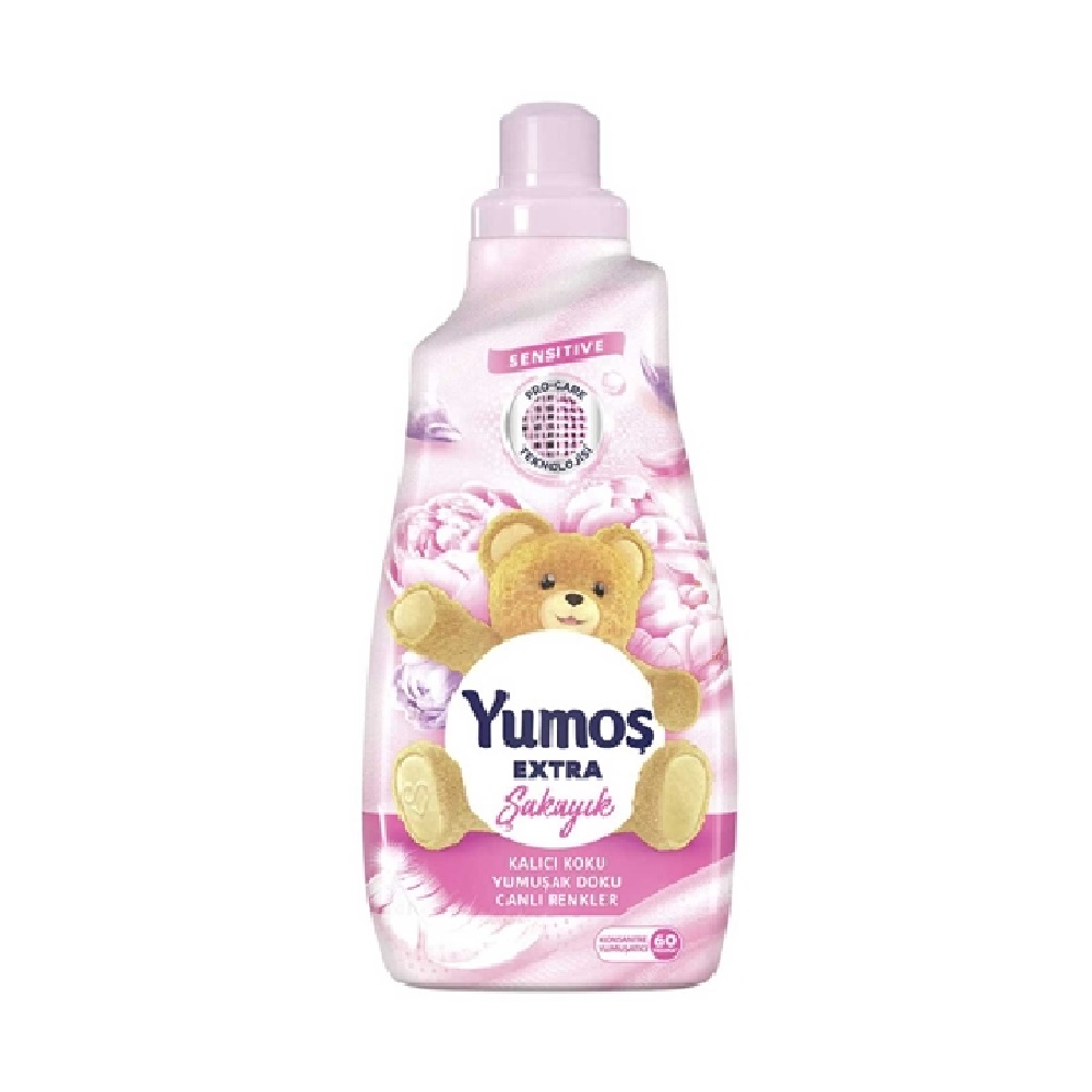 Yumoş Extra Pink Fabric Softener (Poppy Scent) – 1440 ml مایع نرم کننده یوموش اکسترا صورتی با رایحه گل شقایق حجم 1440میل - تصویر 1